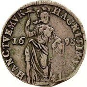 Netherlands Gulden Overijssel Province Coinage 1698 KM# 91 HAC NITI MVR HAN CTVEMVR 1698 coin reverse Netherlands Gulden Overijssel Province Coinage 1698 KM# 91 HAC NITI MVR HAN CTVEMVR 1698 coin reverse