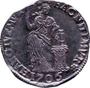 Netherlands Gulden Crowned Arms the Generality 1706 No mintmark KM# 63.1 HAC NITIMVR HANC TVEMVR 1706 coin reverse Netherlands Gulden Crowned Arms the Generality 1706 No mintmark KM# 63.1 HAC NITIMVR HANC TVEMVR 1706 coin reverse