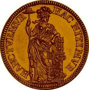 Netherlands Gulden Standing Female Figure Holland Province 1681 KM# 61a HANC TVEMVR HAC NITIMVR coin reverse