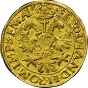 Netherlands Goudgulden ND Mintmark clover or lilly KM# 33 Overijssel - Deventer City Trade Coinage FERDINAND II ROM IMPSEM AV coin reverse Netherlands Goudgulden ND Mintmark clover or lilly KM# 33 Overijssel - Deventer City Trade Coinage FERDINAND II ROM IMPSEM AV coin reverse