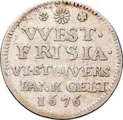 Netherlands 6 Stuivers Leeuwenschelling 1676 KM# 66 WEST FRISIA VI STUIVERS BANK GELT 1676 coin reverse