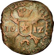 Netherlands Liard Albert and Elizabeth 1612 KM# 24.2 ALBERTVS ET ELISABET DEI G 16 12 coin obverse Netherlands Liard Albert and Elizabeth 1612 KM# 24.2 ALBERTVS ET ELISABET DEI G 16 12 coin obverse