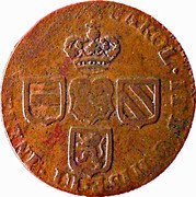 Netherlands Liard Charles II 1692 KM# 1 CAROL II D G HISP ET INDIARVM REX coin obverse Netherlands Liard Charles II 1692 KM# 1 CAROL II D G HISP ET INDIARVM REX coin obverse