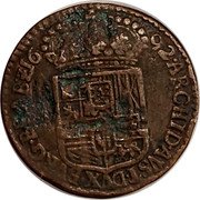 Netherlands Liard Charles II 1692 KM# 93.1 CAROL II D G HISP ET INDIAR REX coin obverse