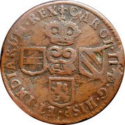 Netherlands Liard Charles II 1695 KM# 81.2 CAROL I D G HISP ET INDIAR REX coin obverse Netherlands Liard Charles II 1695 KM# 81.2 CAROL I D G HISP ET INDIAR REX coin obverse