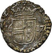 Netherlands Liard Albert and Elizabeth 1614 KM# 40 ARCHID AVST DVC BVRG BRA Z coin obverse Netherlands Liard Albert and Elizabeth 1614 KM# 40 ARCHID AVST DVC BVRG BRA Z coin obverse