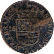 Netherlands Liard KM# 62.3 Spanish Rule Standard Coinage ARCHID AVST DVX BVRG BRAB Z coin reverse Netherlands Liard KM# 62.3 Spanish Rule Standard Coinage ARCHID AVST DVX BVRG BRAB Z coin reverse