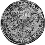 Netherlands Lion Daalder 1662 KM# 66 Overijssel - Zwolle Commune Standard Coinage CONFIDENS DNO NON MOETVR 1662 coin reverse Netherlands Lion Daalder 1662 KM# 66 Overijssel - Zwolle Commune Standard Coinage CONFIDENS DNO NON MOETVR 1662 coin reverse