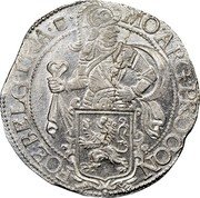 Netherlands Lion Daalder KM# 32.1 Utrecht Province MO ARG PRO CO FOE BELG TRA coin obverse Netherlands Lion Daalder KM# 32.1 Utrecht Province MO ARG PRO CO FOE BELG TRA coin obverse