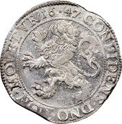Netherlands Lion Daalder KM# 32.1 Utrecht Province CONFIDENS DNO NON MOVETVR 1647 coin reverse Netherlands Lion Daalder KM# 32.1 Utrecht Province CONFIDENS DNO NON MOVETVR 1647 coin reverse