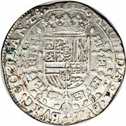 Netherlands Patagon Carlos II 1667 KM# 63 ARCHID AVST DVX BVRG CO FLAN ZC coin reverse Netherlands Patagon Carlos II 1667 KM# 63 ARCHID AVST DVX BVRG CO FLAN ZC coin reverse