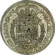 Netherlands Patagon Charles II 1694 KM# 107.2 ARCHID AVST DVX BVRG BRABAN Z C 16 94 coin reverse Netherlands Patagon Charles II 1694 KM# 107.2 ARCHID AVST DVX BVRG BRABAN Z C 16 94 coin reverse