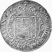 Netherlands Patagon Charles II 1700 KM# 107.1 ARCHID AVST DUX BVRG BRABAN Z C 17 00 coin reverse Netherlands Patagon Charles II 1700 KM# 107.1 ARCHID AVST DUX BVRG BRABAN Z C 17 00 coin reverse