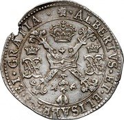 Netherlands Patagon Albert and Elizabeth ND Lion KM# 10 ALBERTVS ET ELISABET DEI GRATIA coin obverse Netherlands Patagon Albert and Elizabeth ND Lion KM# 10 ALBERTVS ET ELISABET DEI GRATIA coin obverse