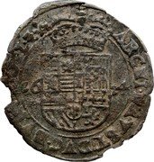 Netherlands Patard Albert & Isabella 1614 KM# 17 ARCHID AVST DVC BVRG CO FL Z 16 14 coin reverse Netherlands Patard Albert & Isabella 1614 KM# 17 ARCHID AVST DVC BVRG CO FL Z 16 14 coin reverse