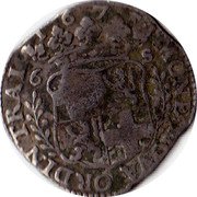 Netherlands Rijderschelling 1675 Agnus Dei KM# 60.1 Utrecht Province MONE NOVA ORDIN TRAI 1675 coin obverse Netherlands Rijderschelling 1675 Agnus Dei KM# 60.1 Utrecht Province MONE NOVA ORDIN TRAI 1675 coin obverse