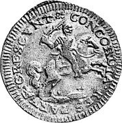 Netherlands Rijderschelling 1681 Rose KM# 37.1 Groningen & Ommeland Province Standard Coinage CONCORDIA RES PARVAE CRESCVNT coin reverse Netherlands Rijderschelling 1681 Rose KM# 37.1 Groningen & Ommeland Province Standard Coinage CONCORDIA RES PARVAE CRESCVNT coin reverse