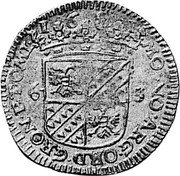 Netherlands Rijderschelling 1681 Rose KM# 37.1 Groningen & Ommeland Province Standard Coinage MO NO ARG ORD GRON ET OML 6 S 1681 coin obverse Netherlands Rijderschelling 1681 Rose KM# 37.1 Groningen & Ommeland Province Standard Coinage MO NO ARG ORD GRON ET OML 6 S 1681 coin obverse