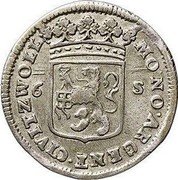 Netherlands Rijderschelling (6 Stuivers) Rider on Horseback Overijssel 1685 KM# 87 MO NO ARG ENT CIVIT ZWOLL 6 S coin obverse Netherlands Rijderschelling (6 Stuivers) Rider on Horseback Overijssel 1685 KM# 87 MO NO ARG ENT CIVIT ZWOLL 6 S coin obverse