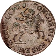 Netherlands Rijderschelling Utrecht Province 1686 Rosette KM# 60.3 CONCORDIA RES PARVAE CRESCUNT coin reverse Netherlands Rijderschelling Utrecht Province 1686 Rosette KM# 60.3 CONCORDIA RES PARVAE CRESCUNT coin reverse