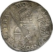 Netherlands Rijksdaalder Armored Figure Utrecht Province 1655 KM# 40 MO ARG PRO CONFOE BEL TRA coin obverse Netherlands Rijksdaalder Armored Figure Utrecht Province 1655 KM# 40 MO ARG PRO CONFOE BEL TRA coin obverse