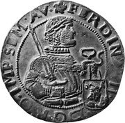 Netherlands Rijksdaalder (Ferdinand II) KM# 56 FERDINA III DG RO IMP SIM AV coin obverse Netherlands Rijksdaalder (Ferdinand II) KM# 56 FERDINA III DG RO IMP SIM AV coin obverse