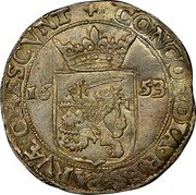 Netherlands Rijksdaalder KM# 15.3 West Friesland Province Standard Coinage CONCORDIA RES PARVAE CRESCVNT 16 53 coin reverse Netherlands Rijksdaalder KM# 15.3 West Friesland Province Standard Coinage CONCORDIA RES PARVAE CRESCVNT 16 53 coin reverse