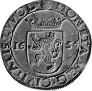 Netherlands Rijksdaalder (Ferdinand II) KM# 56 MONETA ARG CIVITATES ZWOL 1654 coin reverse Netherlands Rijksdaalder (Ferdinand II) KM# 56 MONETA ARG CIVITATES ZWOL 1654 coin reverse