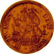 Netherlands Scheepjesschelling Piedfort 1677 KM# 73b DEVS FORTI ET SP NOST coin reverse Netherlands Scheepjesschelling Piedfort 1677 KM# 73b DEVS FORTI ET SP NOST coin reverse