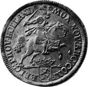 Netherlands Silver Rider 1672 with star after HOLL KM# 1 Holland - Amsterdam City Standard Coinage MON NOV ARG CONF - BELG PROV HOLLAND coin obverse Netherlands Silver Rider 1672 with star after HOLL KM# 1 Holland - Amsterdam City Standard Coinage MON NOV ARG CONF - BELG PROV HOLLAND coin obverse
