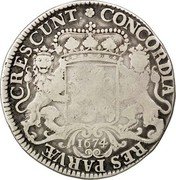 Netherlands Silver Rider 1674 KM# 51 Holland Province Standard Coinage CONCORDIA RES PARVAE CRESCUNT 1673 coin reverse Netherlands Silver Rider 1674 KM# 51 Holland Province Standard Coinage CONCORDIA RES PARVAE CRESCUNT 1673 coin reverse