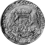 Netherlands 1 Rider 1662 Proof KM# 65.2 Overijssel - Zwolle Commune Standard Coinage 1660 CONCORDIA RES PARVAE CRESCVNT coin reverse