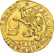 Netherlands Souverain ou Lion D'or Philip IV 1650 KM# 51 PHIL IIII D G HISP INDIAR REX 1649 coin obverse Netherlands Souverain ou Lion D'or Philip IV 1650 KM# 51 PHIL IIII D G HISP INDIAR REX 1649 coin obverse