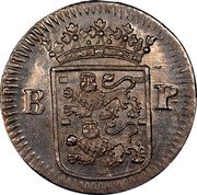 Netherlands Stuiver 1676 KM# 71 West Friesland Provincial Coinage B P coin obverse