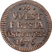 Netherlands Stuiver 1676 KM# 71 West Friesland Provincial Coinage WEST FRISIA I.STUYVER I676 coin reverse