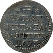 Netherlands Stuiver 1673 KM# 60 West Friesland Provincial Coinage WEST FRISIA 1 STUIVER 1673 coin reverse Netherlands Stuiver 1673 KM# 60 West Friesland Provincial Coinage WEST FRISIA 1 STUIVER 1673 coin reverse