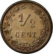 Netherlands 1/2 Cent Wilhelmina I 1891 Halberd KM# 109.2 1/2 CENT coin reverse Netherlands 1/2 Cent Wilhelmina I 1891 Halberd KM# 109.2 1/2 CENT coin reverse