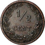 Netherlands 1/2 Cent Wilhelmina I 1903 KM# 133 1/2 CENT coin reverse Netherlands 1/2 Cent Wilhelmina I 1903 KM# 133 1/2 CENT coin reverse