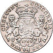 Netherlands 1/2 Ducaton Armored Knight on Horse 1764 Herringship KM# 140.1 CONCORDIA RES PARVAE CRESCUNT 1762 coin reverse Netherlands 1/2 Ducaton Armored Knight on Horse 1764 Herringship KM# 140.1 CONCORDIA RES PARVAE CRESCUNT 1762 coin reverse