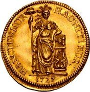 Netherlands 1/2 Gulden (10 Stuivers) Standing Figure Friesland 1727 KM# 150a HAC NITIMVR HANC TVEMVR 1727 coin reverse Netherlands 1/2 Gulden (10 Stuivers) Standing Figure Friesland 1727 KM# 150a HAC NITIMVR HANC TVEMVR 1727 coin reverse