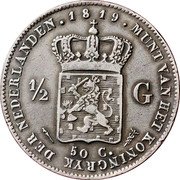 Netherlands 1/2 Gulden William 1819 KM# 54 1819 MUNT VAN HET KONINGRYK DER NEDERLANDEN 1/2 G 50 C coin reverse Netherlands 1/2 Gulden William 1819 KM# 54 1819 MUNT VAN HET KONINGRYK DER NEDERLANDEN 1/2 G 50 C coin reverse