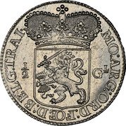 Netherlands 1/2 Gulden Standing Figure Utrecht 1740 KM# 100 MO ARG ORD FOED BELG TRAI coin obverse Netherlands 1/2 Gulden Standing Figure Utrecht 1740 KM# 100 MO ARG ORD FOED BELG TRAI coin obverse