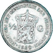 Netherlands 1/2 Gulden Wilhelmina 1929 3 pearls diadem under GI KM# 160 MUNT VAN HET KONINGRIJK DER NEDERLANDEN 1/2 G 1930 coin reverse Netherlands 1/2 Gulden Wilhelmina 1929 3 pearls diadem under GI KM# 160 MUNT VAN HET KONINGRIJK DER NEDERLANDEN 1/2 G 1930 coin reverse