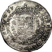 Netherlands 1/2 Patagon Philip V 1705 KM# 105 BURGUND DVX C FLAND Z C 17 05 coin reverse Netherlands 1/2 Patagon Philip V 1705 KM# 105 BURGUND DVX C FLAND Z C 17 05 coin reverse