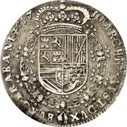 Netherlands 1/2 Patagon 1710 Hand KM# A117.2 Austrian Rule Pretender Coinage ARCHID AVST DVX BVRG BRABANT Z C 17 10 coin reverse Netherlands 1/2 Patagon 1710 Hand KM# A117.2 Austrian Rule Pretender Coinage ARCHID AVST DVX BVRG BRABANT Z C 17 10 coin reverse