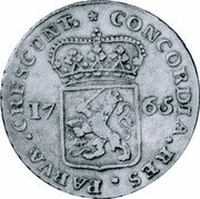 Netherlands 1/2 Ducat Standing Armored Knight Gelderland 1765 KM# 102 CONCORDIA RES PARVAE CRESCUNT 17 65 coin reverse Netherlands 1/2 Ducat Standing Armored Knight Gelderland 1765 KM# 102 CONCORDIA RES PARVAE CRESCUNT 17 65 coin reverse