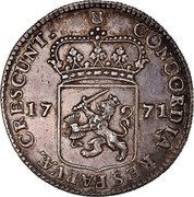 Netherlands 1/2 Silver Ducat (24 Stuivers) Utrecht Province 1771 KM# 116 CONCORDIA RES PARVAE CRESCUNT 17 76 coin reverse Netherlands 1/2 Silver Ducat (24 Stuivers) Utrecht Province 1771 KM# 116 CONCORDIA RES PARVAE CRESCUNT 17 76 coin reverse