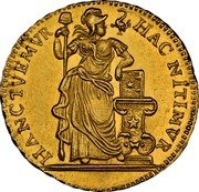 Netherlands 1/4 Gulden (5 Stuivers) 1756 KM# 89a Gelderland Province Standart Coinage HANC TVEMVR HAC NITIMVR coin reverse Netherlands 1/4 Gulden (5 Stuivers) 1756 KM# 89a Gelderland Province Standart Coinage HANC TVEMVR HAC NITIMVR coin reverse