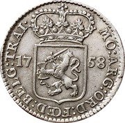 Netherlands 1/4 Gulden (5 Stuivers) 1758 KM# 113 Utrecht Province Standard Coinage MO ARG ORD FOED BELG TRAI 1758 coin obverse Netherlands 1/4 Gulden (5 Stuivers) 1758 KM# 113 Utrecht Province Standard Coinage MO ARG ORD FOED BELG TRAI 1758 coin obverse