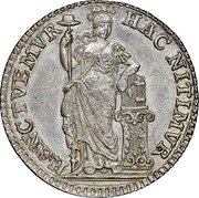 Netherlands 1/4 Gulden (5 Stuivers) Standing Figure Holland Province 1759 KM# 100 HANCTVEMVR HAC NITIMVR HANC TVEMVR coin reverse Netherlands 1/4 Gulden (5 Stuivers) Standing Figure Holland Province 1759 KM# 100 HANCTVEMVR HAC NITIMVR HANC TVEMVR coin reverse